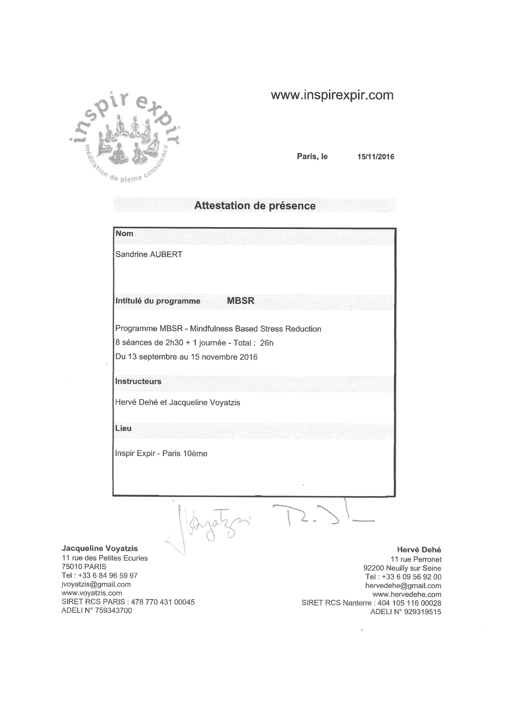 Attestation Formation Praticien Meditation Niveau 1- InspirExpir-1
