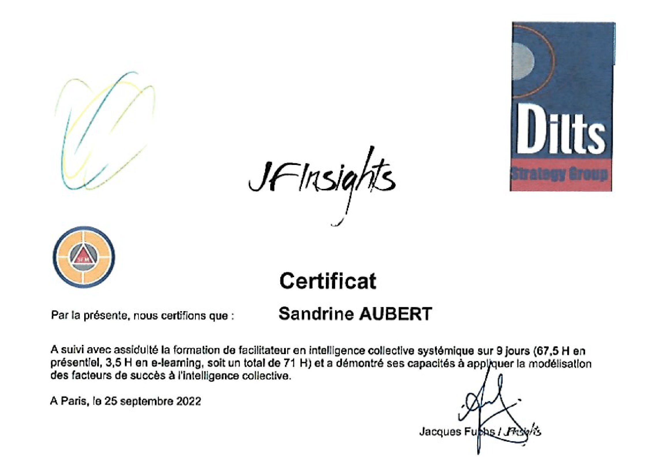 Certificat Facilitateur ICS-1